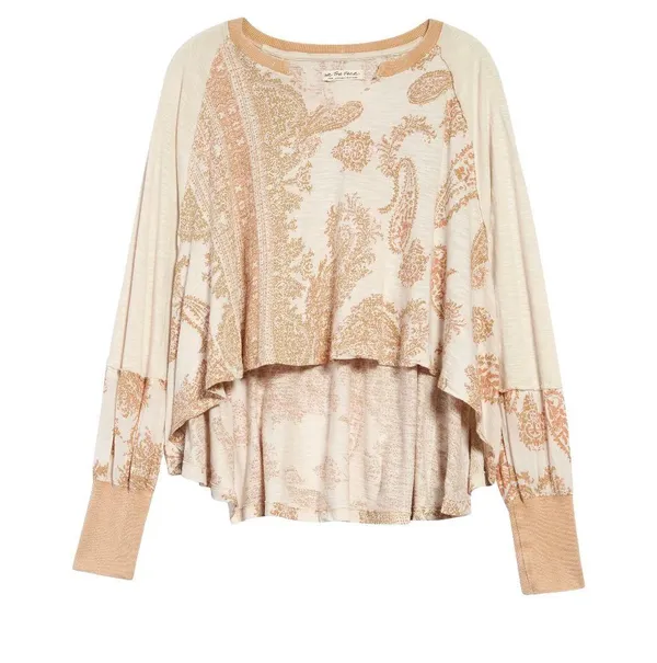 Free People LARGE True Perfection Tee in Almond Milk NWT - Image 10