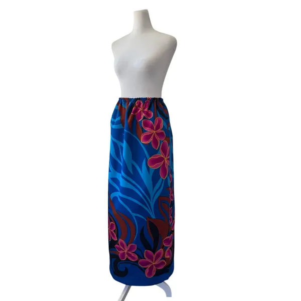 Handmade Tropical Sparkly Floral Print Elastic Waist Maxi Skirt - Image 7