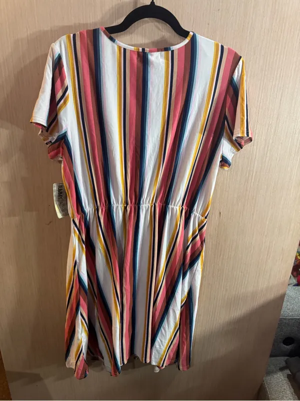 Women’s Derek Heart Stripes Wrap Mini Dress Size 1X NWT - Image 3