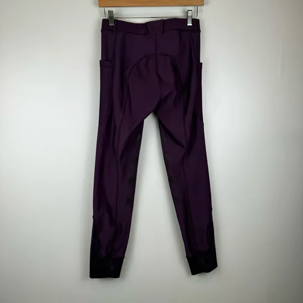 Ovation Equinox Pull On Knee Patch Winter Breeches Women's Size M 28 Purple - Image 5