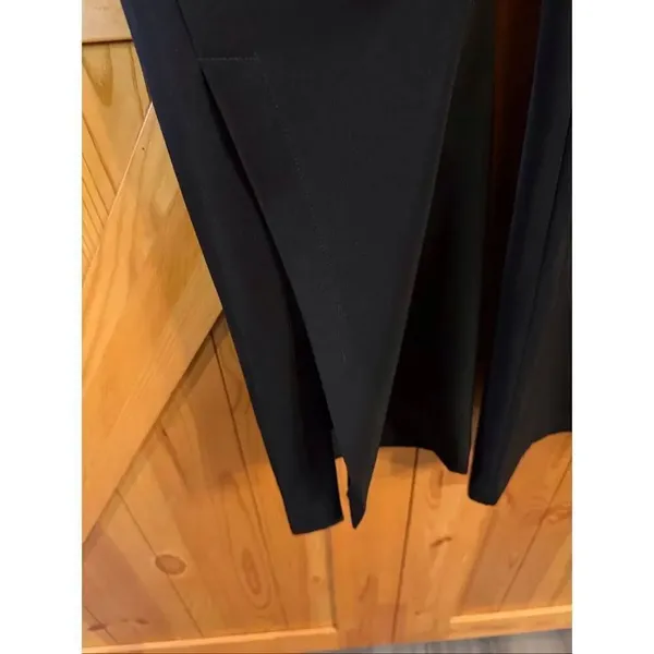 White House Black Market Black Wide Leg Side Slit Hem Dress Pants Size 2 (6734) - Image 3