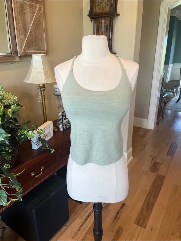 Outdoor Voices Sage Green Strappy Sports Bra Tank Top - Image 2