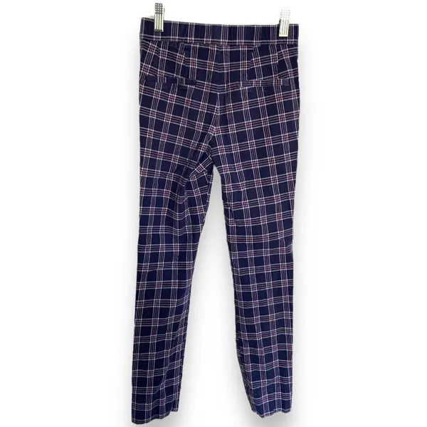 Sky and Sparrow Womens Pants Sz XS Navy Blue Plaid Twill‎ Tapered - Image 6
