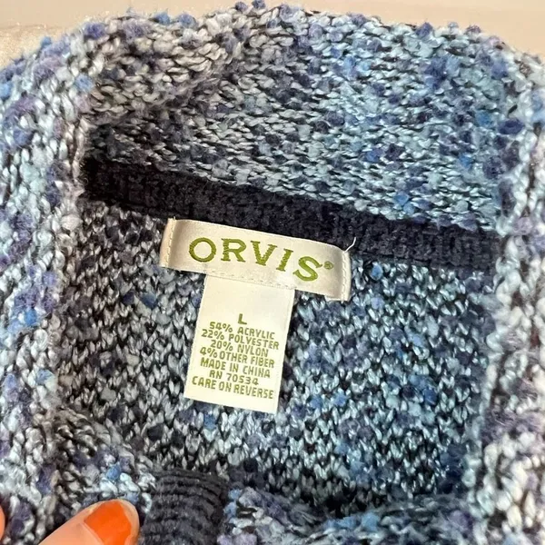 🔥5/$25 sale🔥 Orvis Blue Button Down Long Sleeve Cardigan Sweater Size Large - Image 8