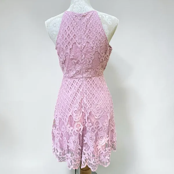 Black Swan Charlotte Lace Dress Size M Blush Pink Skater Fit Flare Wedding Guest - Image 5