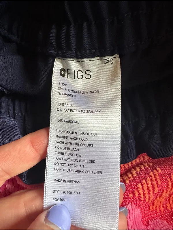 Figs scrubs Regina high waist straight leg pants navy blue 1001674 XXS/T TALL - Image 2