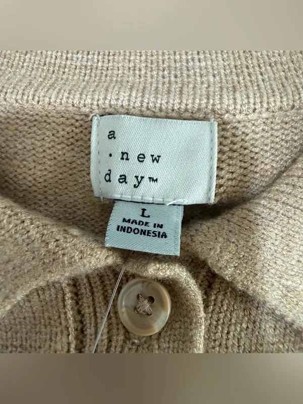 A New Day Women’s Long Sleeve Collared Button-Front Sweater Dress Size Large - Image 7