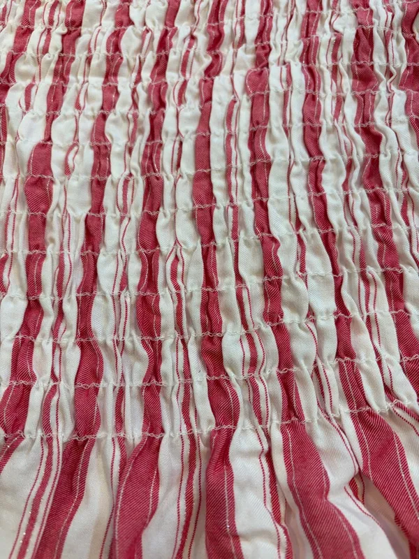 Red and White Smocked Stripe Tank - Image 2