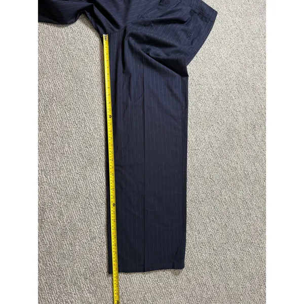 Venus Womens Navy Blue Pinstripe Wide‎ Leg Dress Pants Trousers Size 10 - Image 6