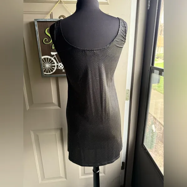 Vintage Y2K Hypnotik black disco mirror sleeveless mini tank dress, size large - Image 10