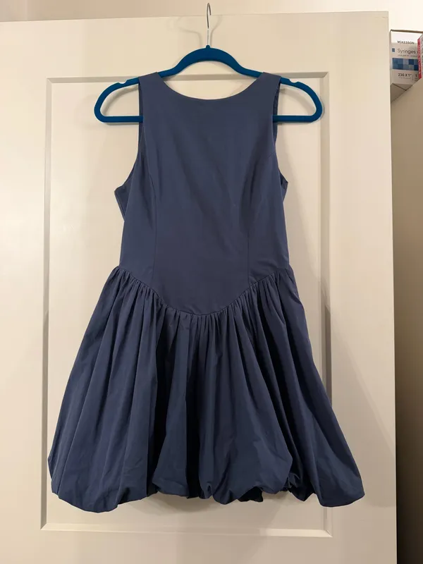 TCEC Navy Bubble Hem Dress - Image 3