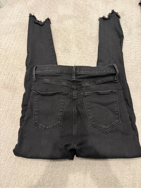 Abercrombie & Fitch Ultra High Rise Super Skinny Jeans with Frayed Ankle - Image 3