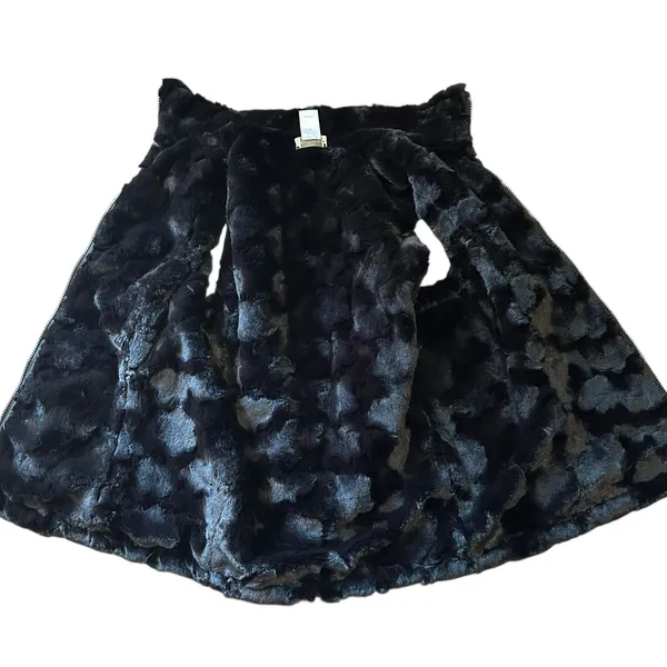 Puffer Vest Faux Fur Lined SM Black White Pockets Quilted Animal Print Multiples - Image 7