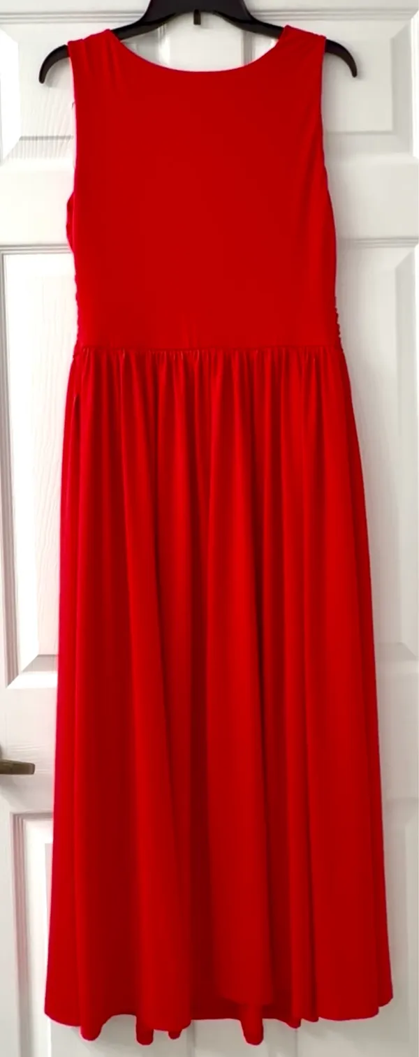 OYS~Elegant Sleeveless Red Maxi Dress. L - Image 5