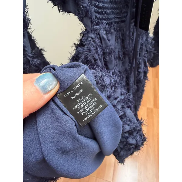 Current Air Textured Fit Flare Cutout Cocktail Party Navy Blue Dress XS NEW NWT - Image 8