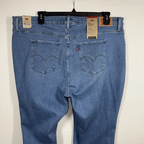 Levi's 725 Women's Bootcut Jeans Blue Plus Size 22W High Rise Hypersoft Stretchy - Image 7