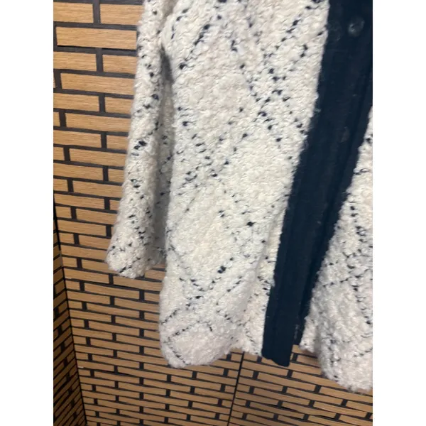 Free People White And‎ Black Boucle Coat Size XS - Image 5
