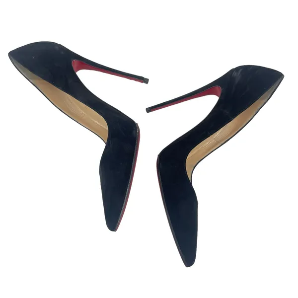 Christian Louboutin So Kate 120 Suede Pointed Toe Pumps Black Size 38 - Image 8
