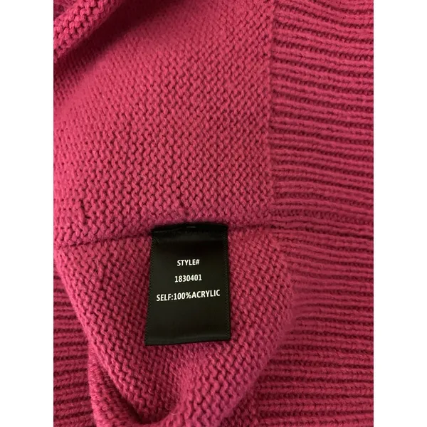 Anthropologie Current Air Hot Pink Knit Sweater Pullover Balloon‎ Sleeve Medium - Image 4