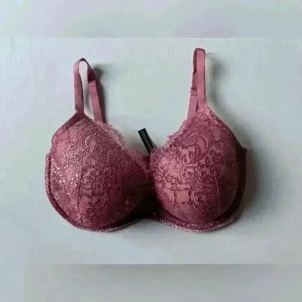 Victoria's Secret Women’s Plunge Dusty Rose Gold Metallic Pink Bra Size‎ 34 DD - Image 3