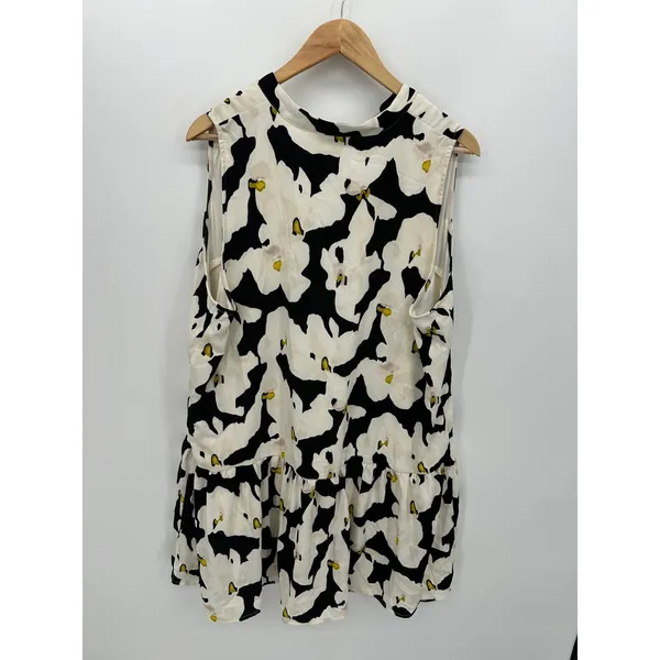 Nine West Oversized Flowy Floral Dress Size XXL Sleeveless Tiered Button Front‎ - Image 3