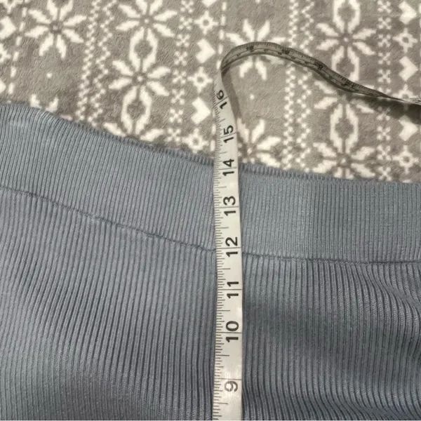 NWOT Abercrombie & Fitch Ribbed‎ Kick Flare High Rise Sweater Pant Blue Large - Image 11