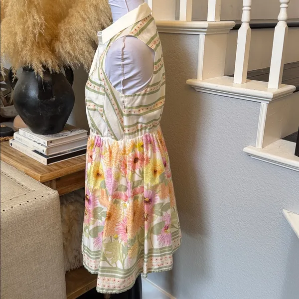 Ever New Floral Sleeveless Collared Half Button Mini Dress Size 6 - Image 4