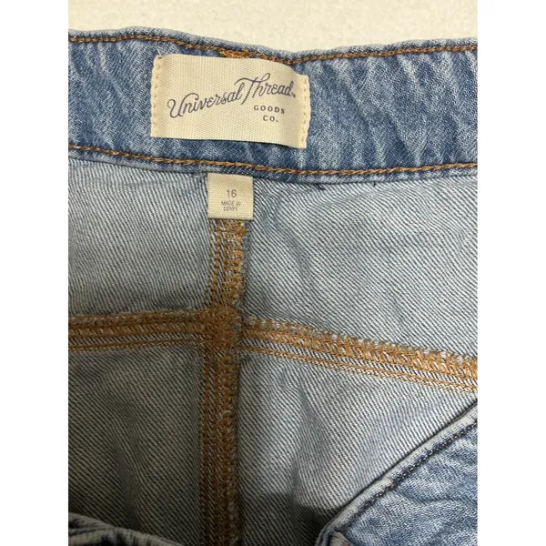 Universal Threads Denim Mini Skirt Womens 16 Blue Jean Y2K A-Line Flared Skater - Image 3