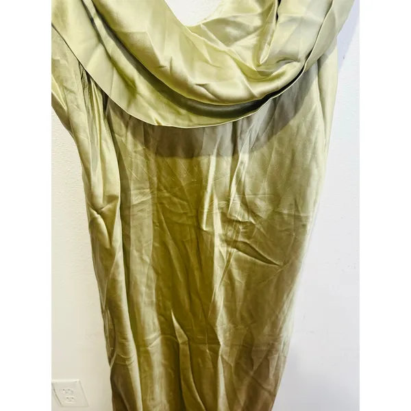 REFORMATION Dried Herbs Green Asymmetrical Cowl Neckline Rhonda Dress sz 18 - Image 9
