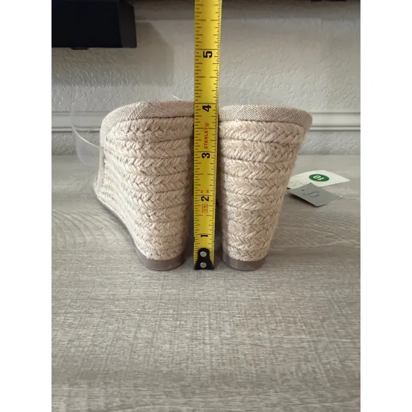 A New Day Womens Clear Double Strap Espadrille Wedge Sandals Tan NWT Size 10 - Image 4