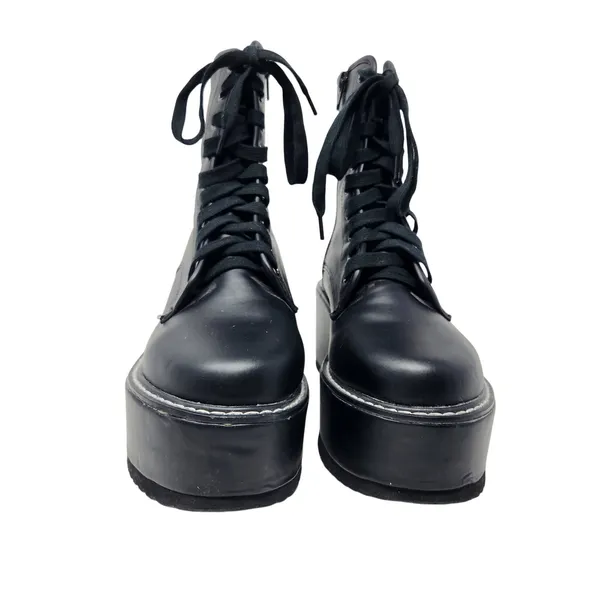 Liliana Shoes Black Leather Zip Archer 1 Chunky Platform Combat Boots Size 7.5 - Image 6