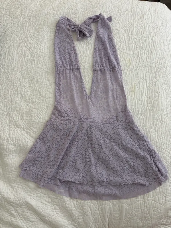 Edikted Lace Mini Dress Sheer purple - Image 2