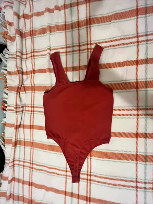 BDG Rust Orange Square Neck Bodysuit - Image 3