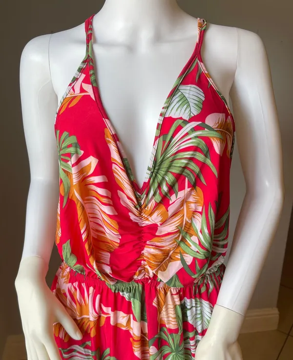 New Women’s Pink Tropical sleeveless dress - Image 12
