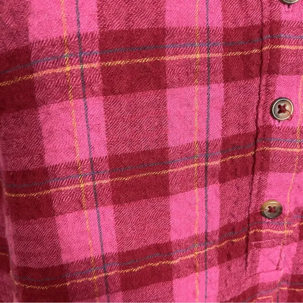 Anthropologie Isadora Button-Back Tunic Posy Pink Shirt‎ Blouse Top Plaid Medium - Image 14
