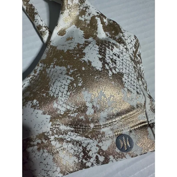 Astoria Activewear White Gold Snake Print Sports Bra Small - Image 8
