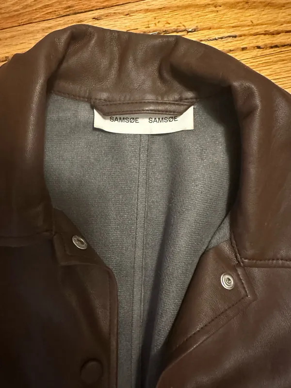 Brown Leather Light Jacket Size M - Image 2