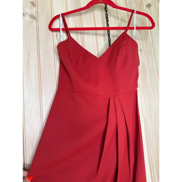 NWT Lulus Reinette Rust Red Midi Dress Holiday Party Party Wedding Size S - Image 4