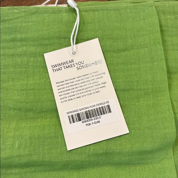 Monday Swimwear NWT Mykonos Pear crinkled linen sarong - Image 4