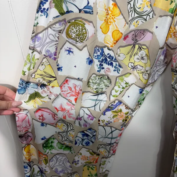 Anthropologie Broken Ceramic Piece Print High Waisted Wide Leg Pants Medium NWT - Image 2