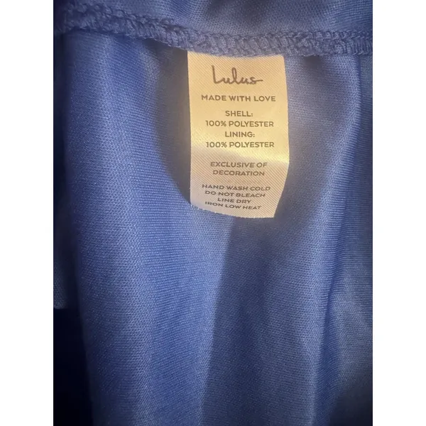 Lulus Never a Dull Moment Royal Blue Tie-Strap Pleated Midi Dress SIZE L - Image 10