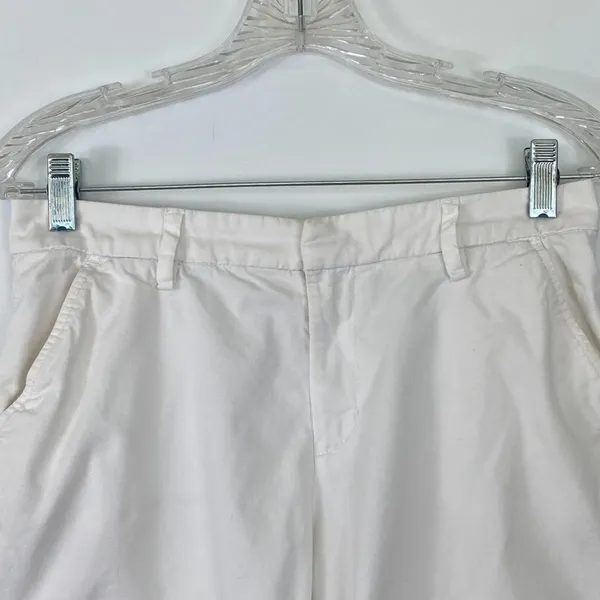 H&M LOGG White Cotton Casual Chino Cuffed Shorts Womens 6 - Image 3