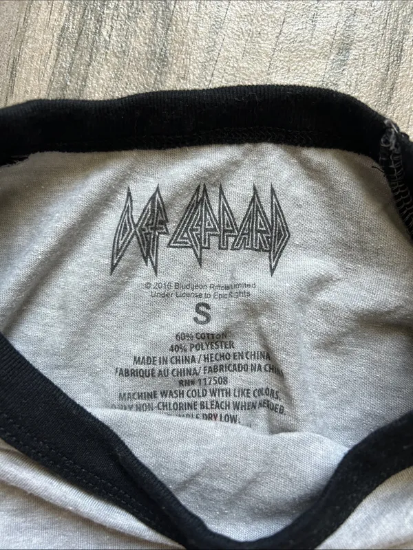 Def Leppard-Inspired Black & Gray Raglan Long Sleeve Tee - Image 3