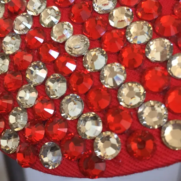 FINAL MARKDOWN Ladies Glam Bling Red Zigzag Ball Cap - Image 2