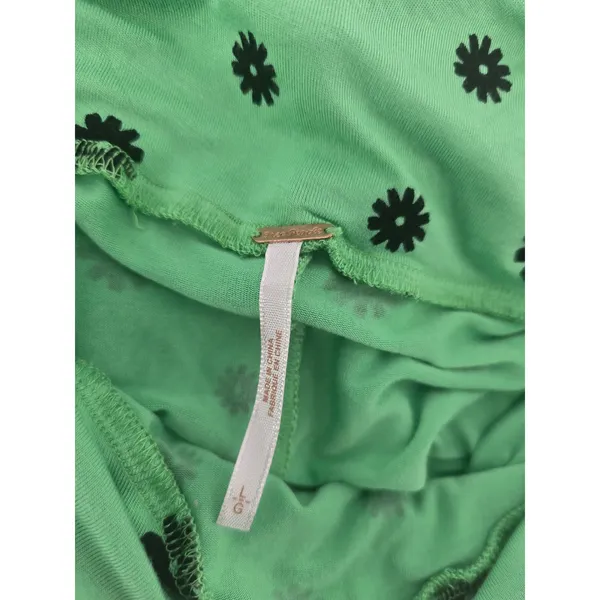 Free People Bodysuit Women Large Green Daisy Floral Intimately Ruched Sweetheart - Image 4