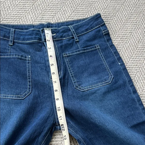 Classic Women's Dark Blue High Rise Straight-Leg Jeans - Image 4