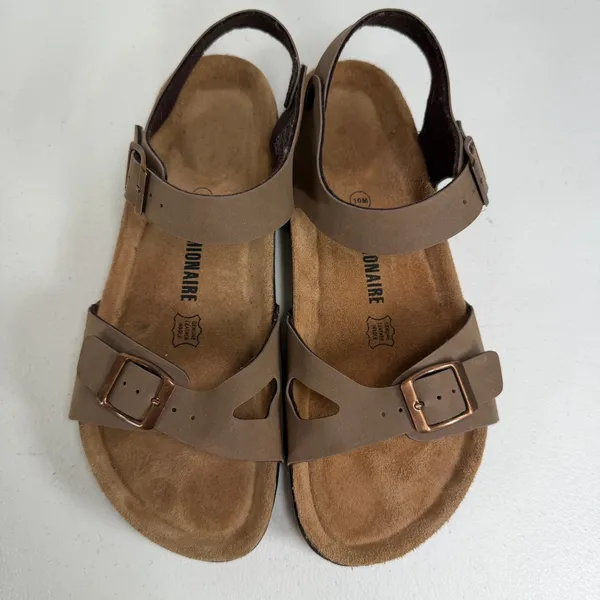 Cushionaire 10M Sandals Lauri Brown Slingback Buckle Comfort Leather Insole - Image 7