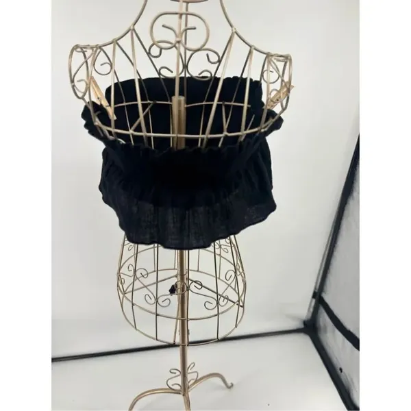 Free People Black Ruffle Strapless Tube Top Smocked Cotton Size S - Image 9