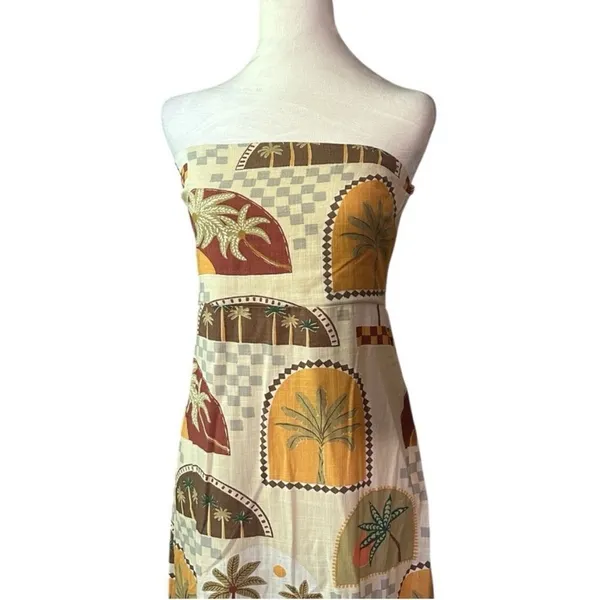 NWT paper heart Strapless Palm Print Maxi Dress size XL - Image 2