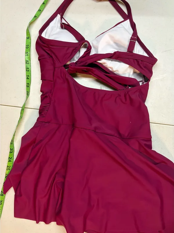 🆕 ZAFUL MEDIUM ✨ one piece cut out swimsuit maroon NWOT - Image 3